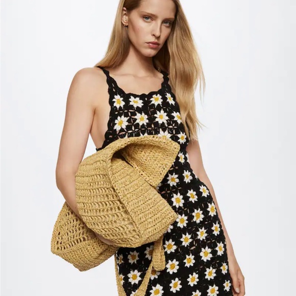 Mango Dresses & Skirts - Mango Black and Yellow Floral Dress